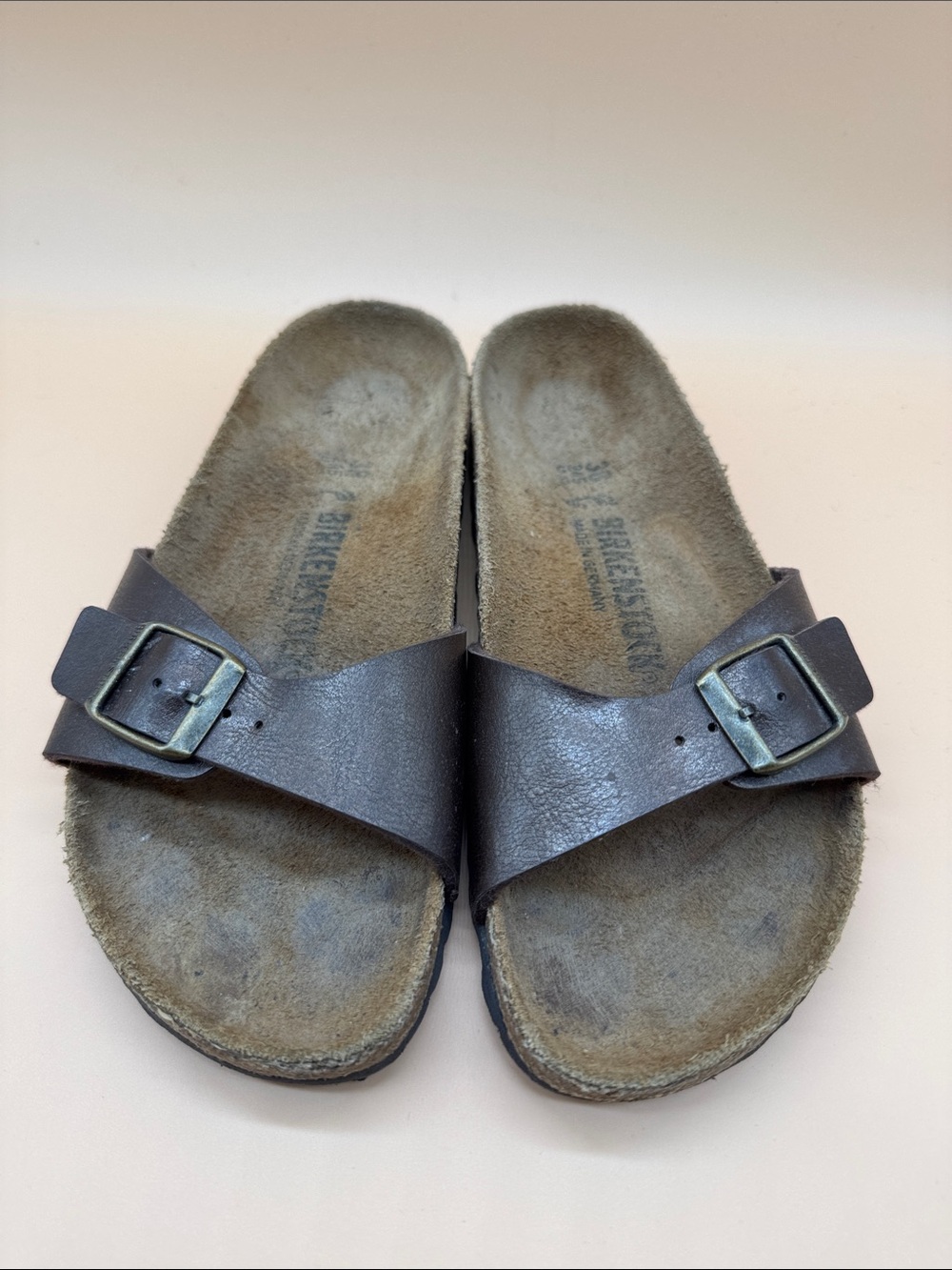Birkenstock Brown Leather Single Strap Sandals